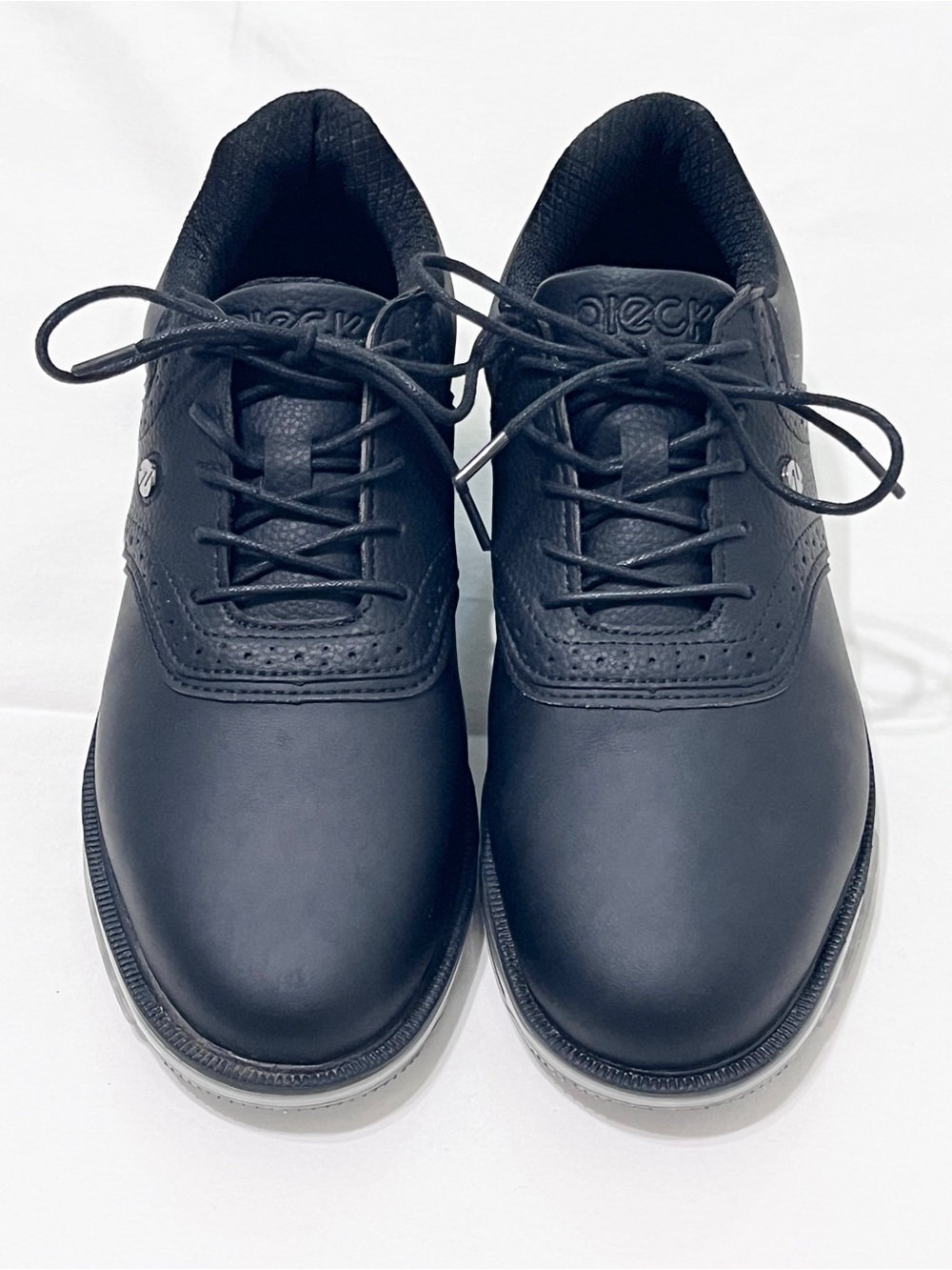 Men's Traditions Waterproof Spiked Golf Shoes Black Leather US 8.5 - Picture 2 of 8